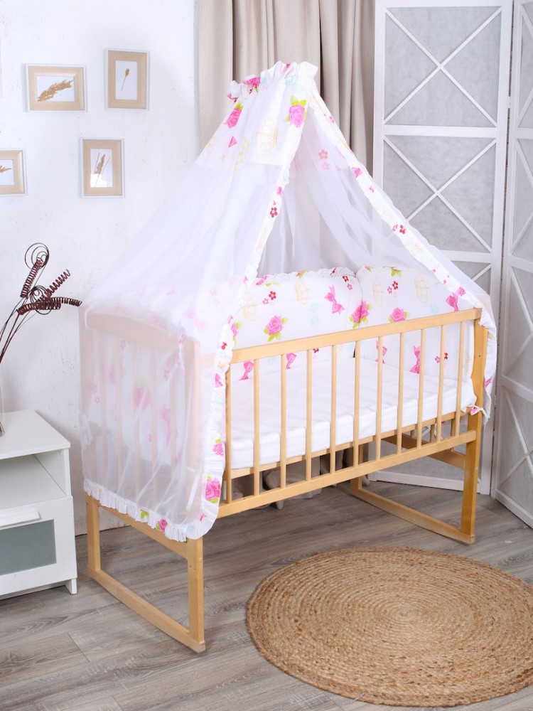 Комплект бортиков в кроватку с балдахином «Щенок» | Mona Liza