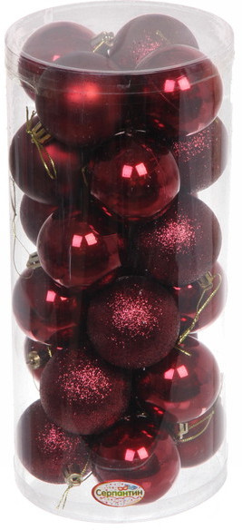 Набор шаров ёлочных «Микс фактур» | Серпантин