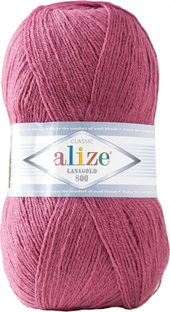 Пряжа для вязания «Lanagold 800», 440 Темная сухая роза | Lanagold | Alize