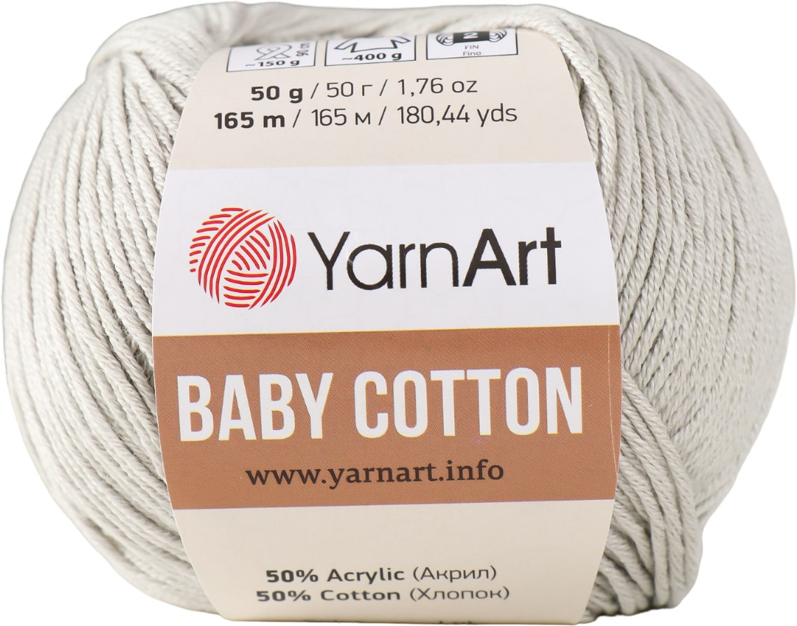 Пряжа для вязания «Baby Cotton», 451 Светло-серый | YarnArt