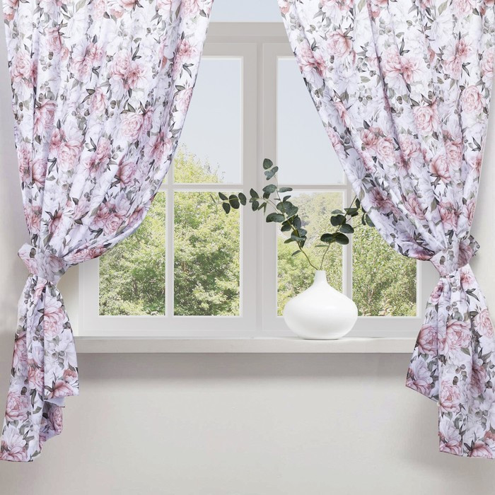 Комплект штор для кухни с подхватами «Пионы» | Пионы | Этель