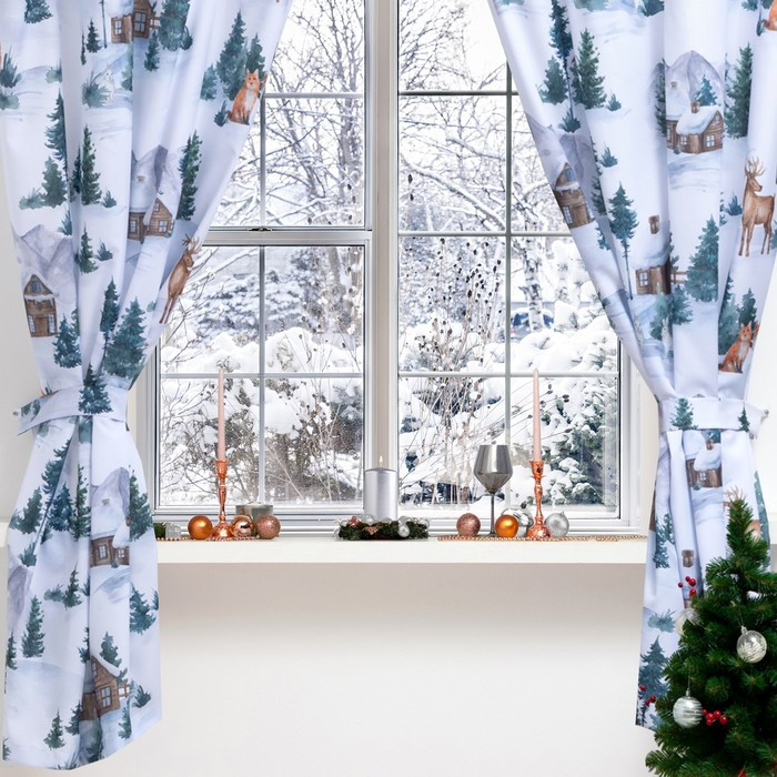 Комплект штор для кухни с подхватами «Forest animals» | Forest animals | Этель