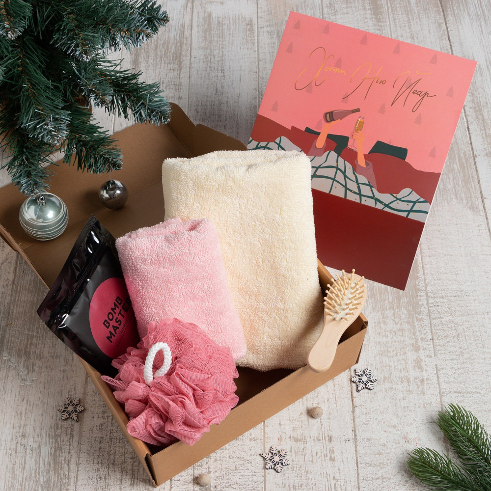 Набор подарочный «Хэппи нью йеар» | Новогодние подарочные наборы с полотенцем | Этель