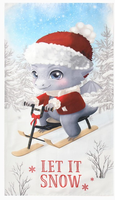 Полотенце «Let it snow» | Символ года 2024 | Этель