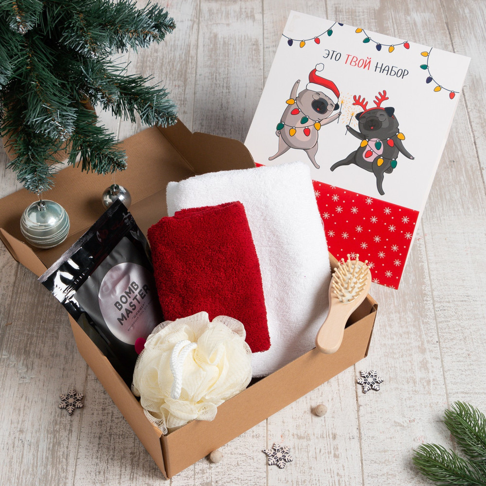 Набор подарочный «Твой набор» | Новогодние подарочные наборы с полотенцем | Этель