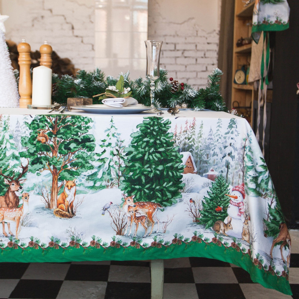 Скатерть «Новогодний лес» | Новогодний лес | Этель