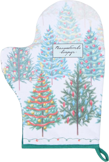Варежка-прихватка «Сказочный лес» | Кухонный текстиль к Новому году | Этель