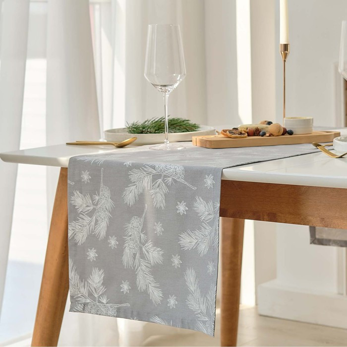 Дорожка на стол «Серебряные ветки» | Серебряные ветки | Этель