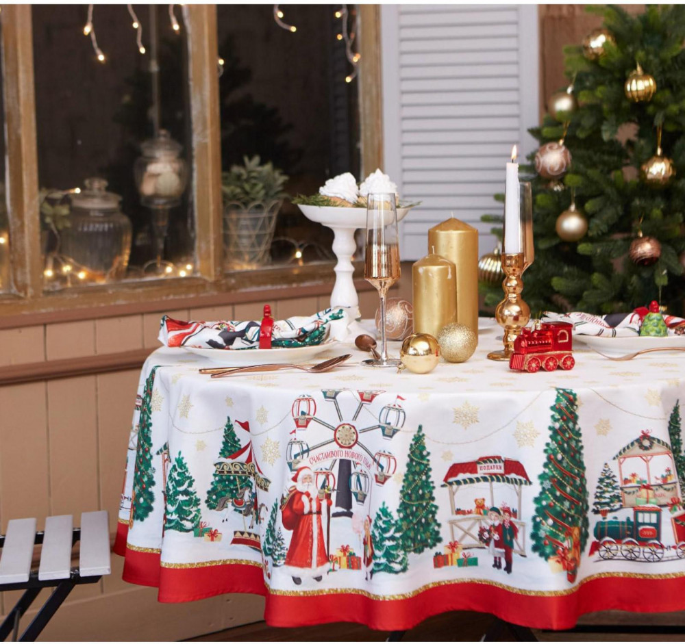 Скатерть «Новогодняя ярмарка» | Новогодняя ярмарка | Этель