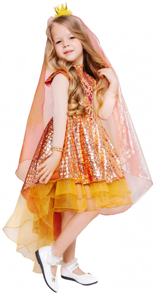 Костюм карнавальный для девочек «Золотая рыбка» | Русские сказки | Пуговка