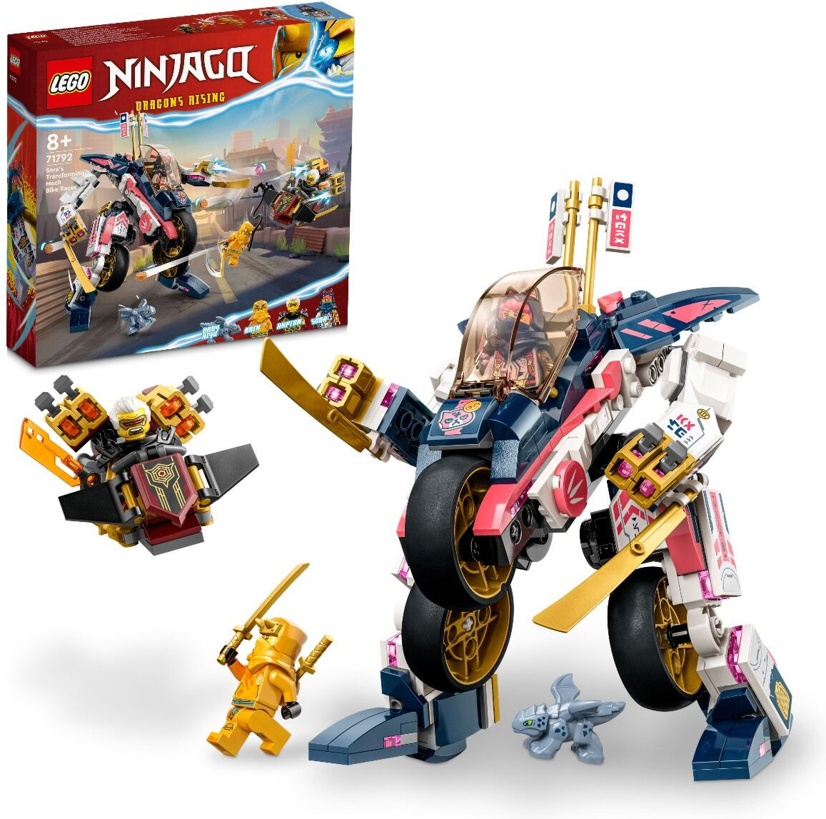 Конструктор Ninjago 71792 Трансформирующийся мотогонщик Сора. Sora's Transforming Mech Bike Racer | LEGO Ninjago | LEGO (ЛЕГО)