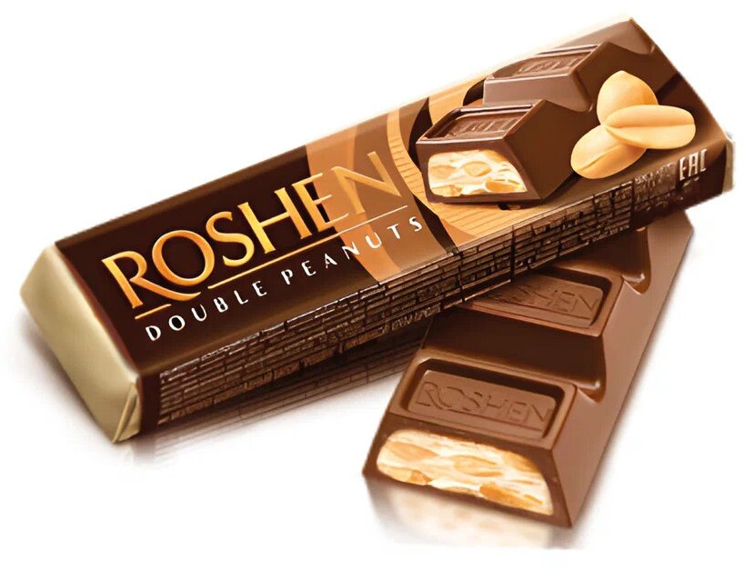 Батончик шоколадный с арахисовым кремом «Double peanuts» | Roshen