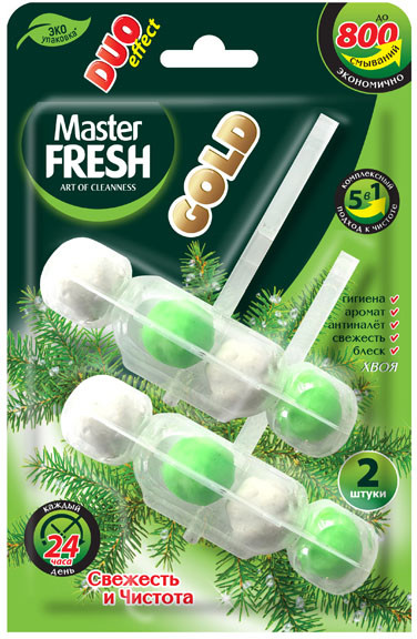 Набор блоков для унитаза подвесных Gold «Хвоя» | Duo effect | Master Fresh