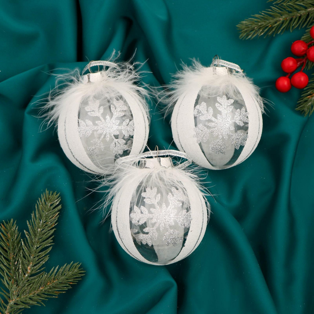 Набор шаров ёлочных «Галатея снежинка» | Зимнее волшебство