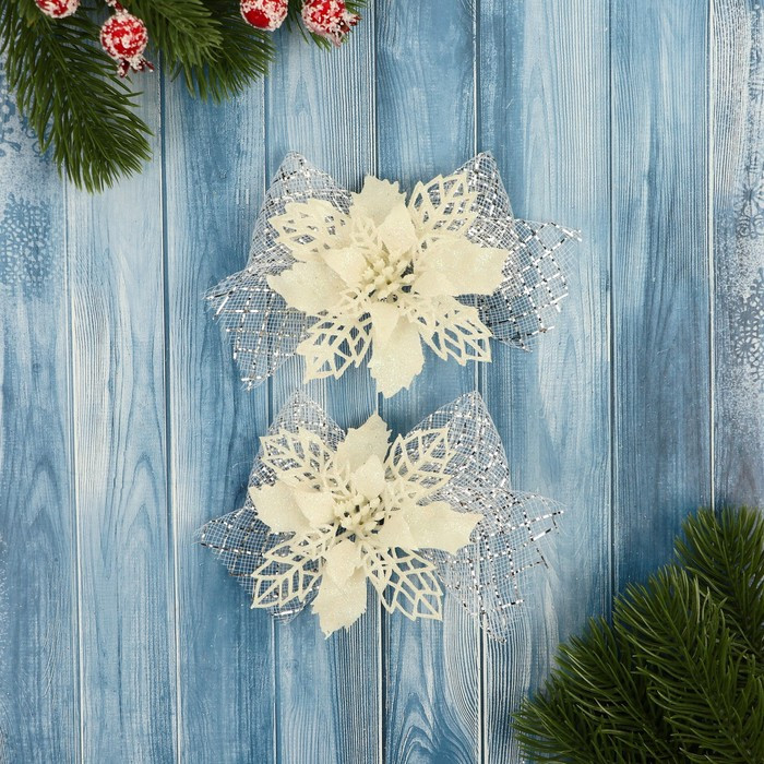 Украшение ёлочное «Бантик с цветком» | Зимнее волшебство