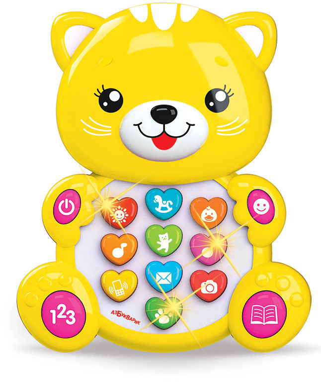 Игрушка музыкальная «Котенок» | Зверята с огоньками | Азбукварик