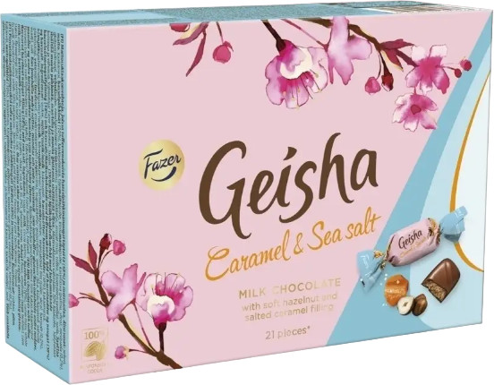 Конфеты из молочного шоколада с соленой карамелью «Geisha. Caramel and Sea Salt» | Fazer