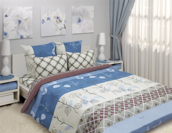 Комплект постельного белья «Toledo» (1,5-спальный, бязь-люкс, 2 наволочки 70х70, пододеяльник на пуговицах) | Mona Liza