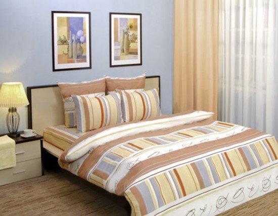 Комплект постельного белья «Latte» (семейный, бязь-люкс, 2 наволочки 70х70, пододеяльник на пуговицах) | Mona Liza