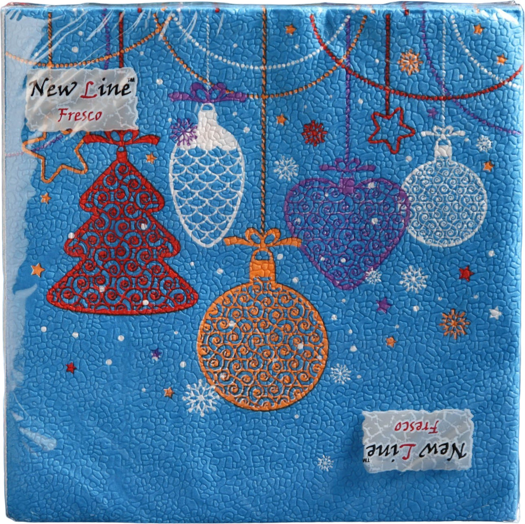 Салфетки бумажные «Новогодние игрушки» | New line Fresco