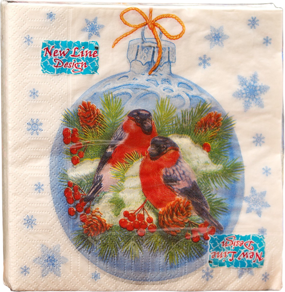 Салфетки бумажные «Зимние птички» | New line Fresco