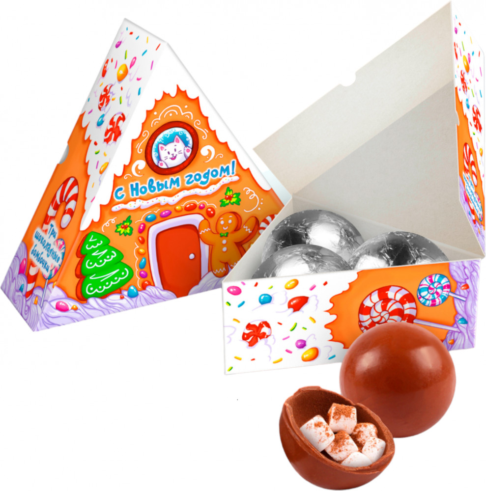 Набор бомбочек шоколадных с маршмеллоу «Пряничный домик» | ChokoCat