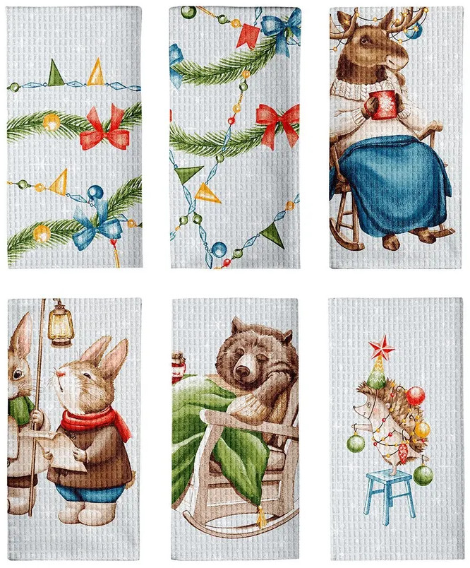 Комплект полотенец вафельных | Лесные друзья | Mia Cara