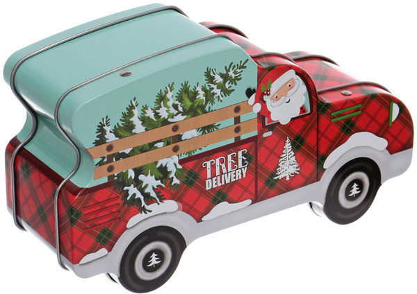 Банка жестяная «Грузовичок с елкой»