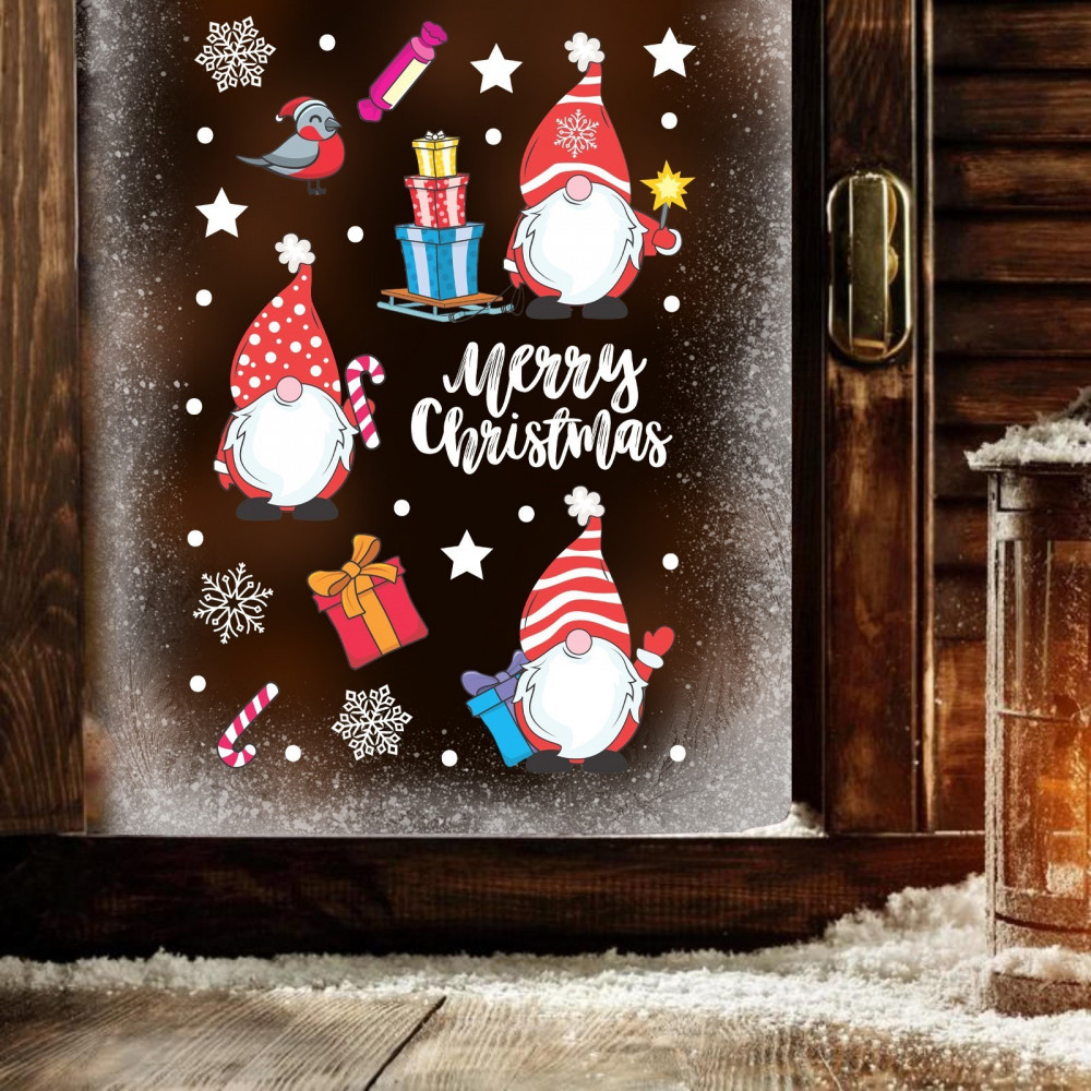 Наклейки витражные «Новогодние» | Рождество | Зимнее волшебство