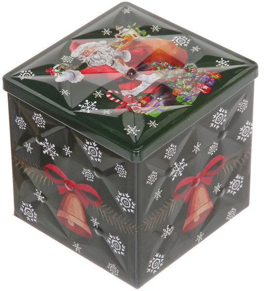 Банка жестяная «Дед Мороз с подарком»