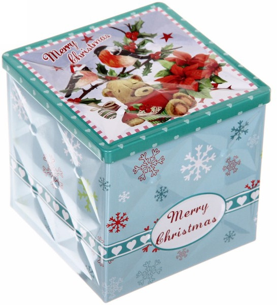 Банка жестяная «Мишка и снегири»