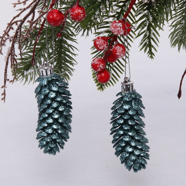 Набор игрушек ёлочных «Шишки блестящие»