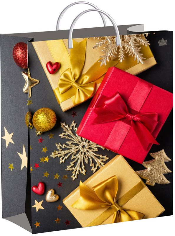 Пакет подарочный «Подарки на сером» | ТикоПластик