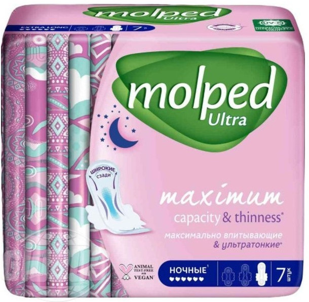 Прокладки ночные ультратонкие | Ultra | Molped