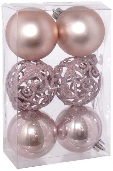 Набор игрушек ёлочных «Вензель розовый»