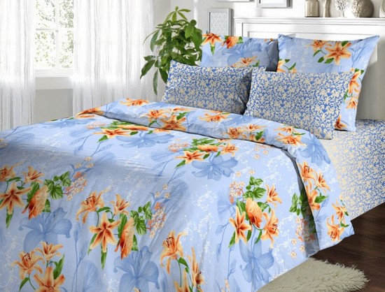 Комплект постельного белья «Василиса» (рис. 117, 1,5-спальный, поплин, 2 наволочки 70х70) | Золотая | ТДЛ Текстиль