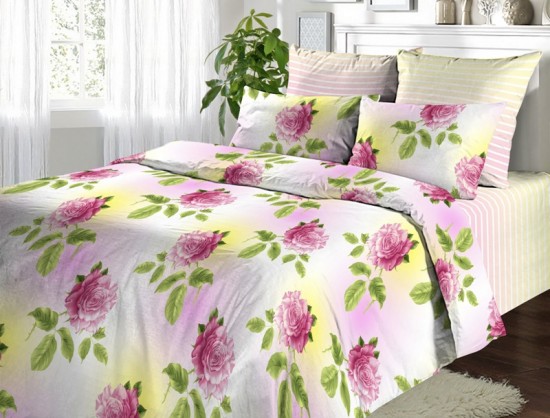 Комплект постельного белья «Романс» (рис. 135, семейный, поплин, 2 наволочки 70х70) | ТДЛ Текстиль