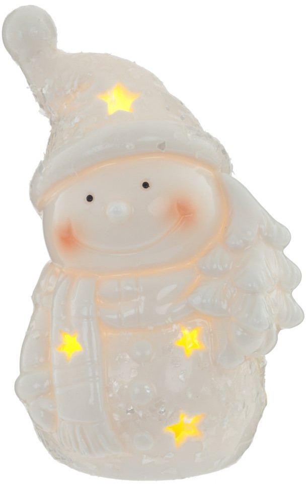 Фигурка декоративная с подсветкой «Снеговик» | Новогодний декор «Новогоднее золото» | Remeco club
