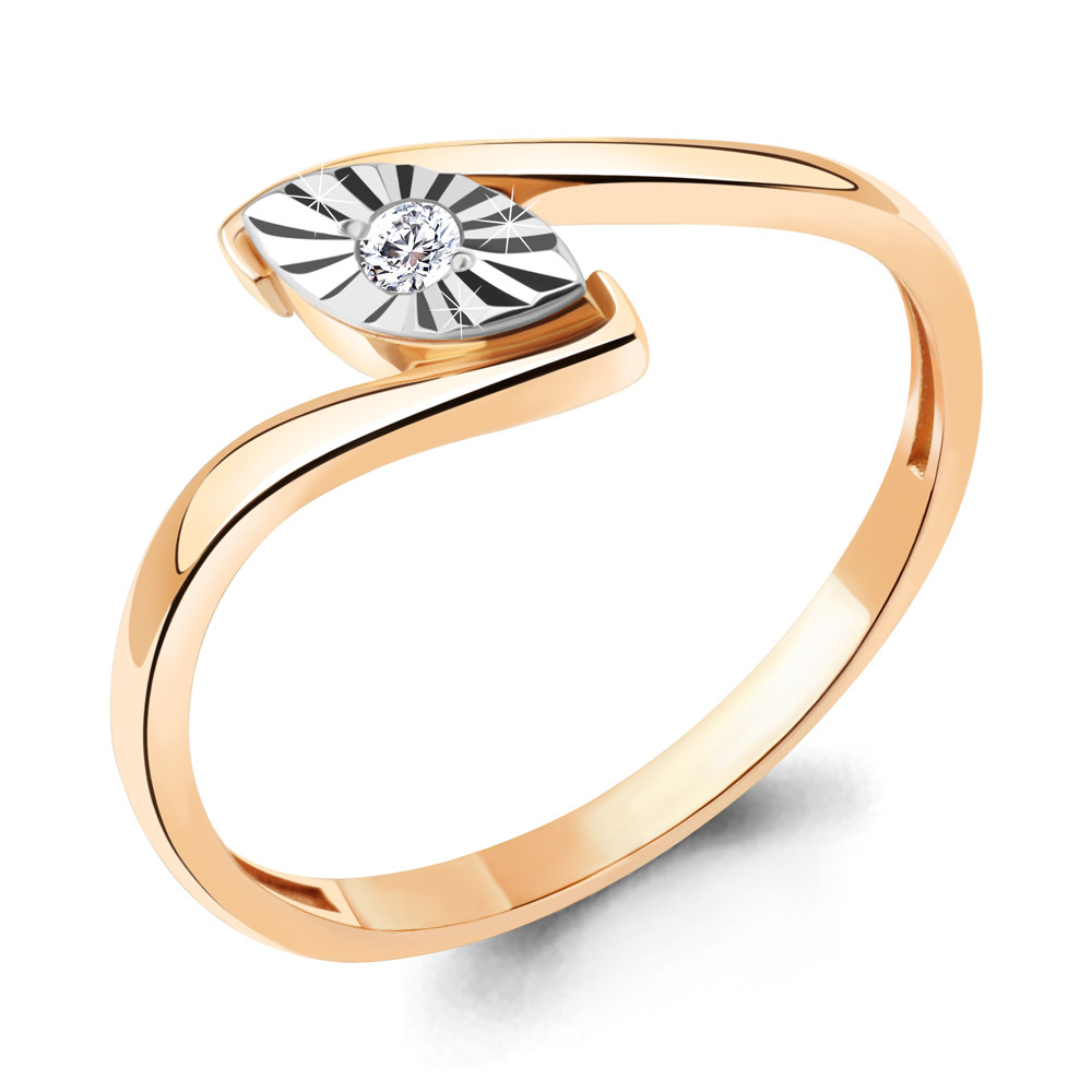 Кольцо из золоченного серебра с фианитом | Aquamarine