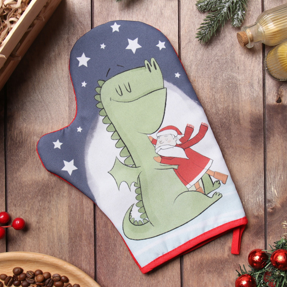 Варежка-прихватка «Новогодние объятия» | Кухонный текстиль Символ года 2024 | Доляна