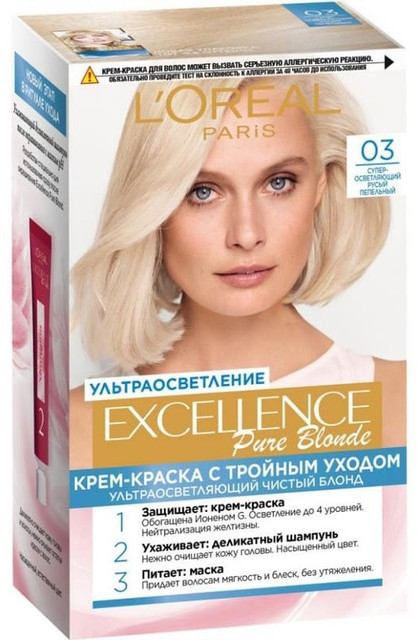 Краска для волос, оттенок 03 Суперосветляющий русый пепельный | Excellence | L'Oreal Paris