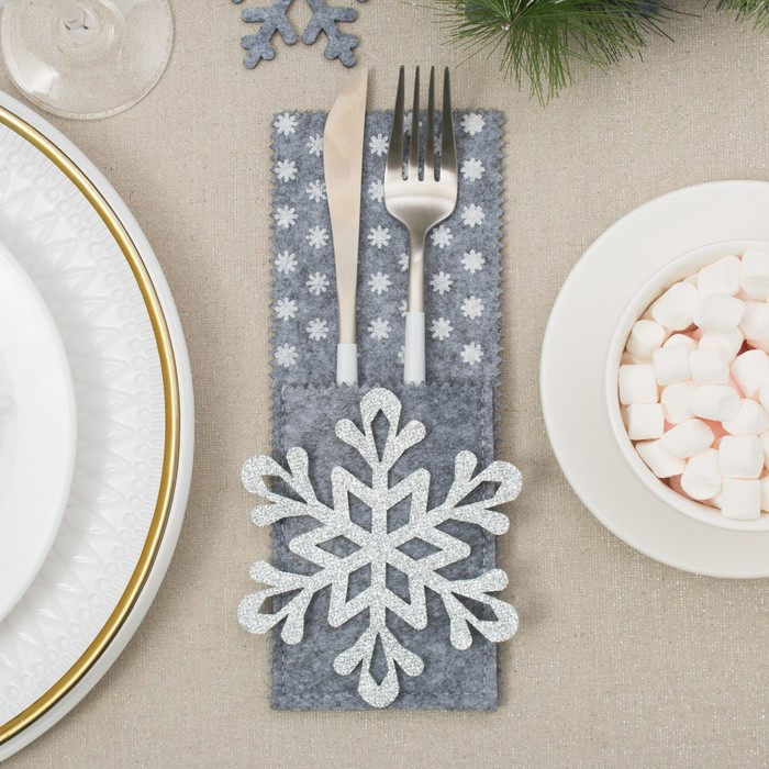 Конверт для столовых предметов «Снежинка» | Доляна