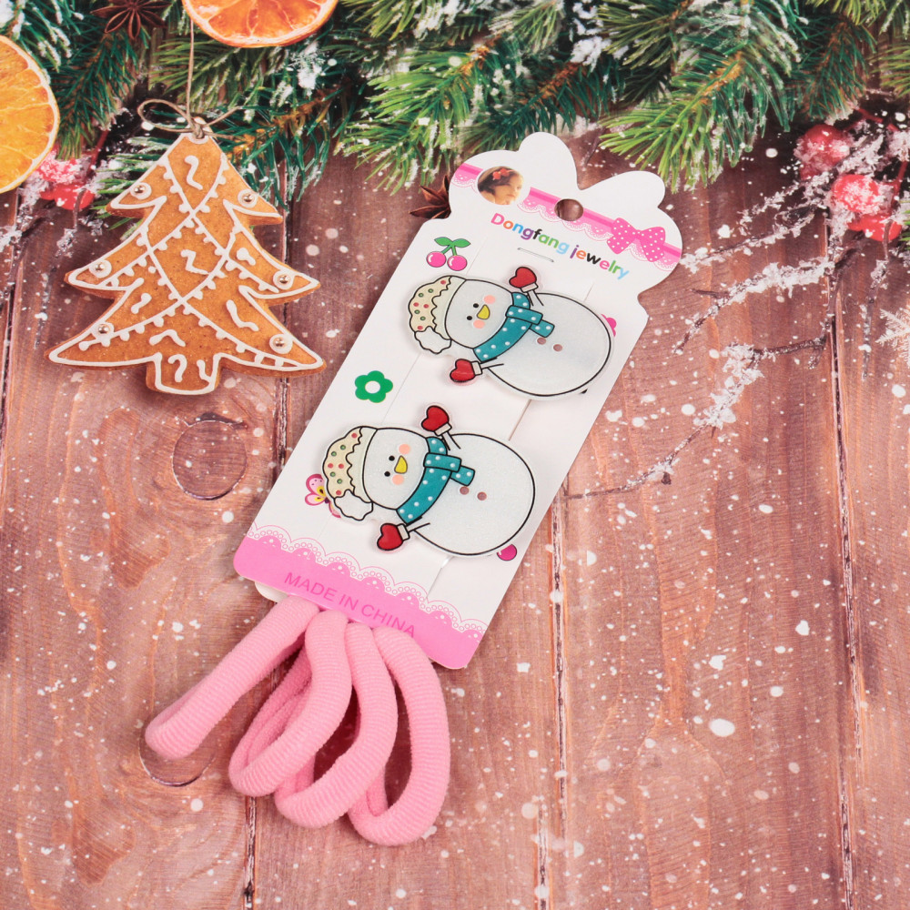 Набор аксессуаров для волос детских «Снеговик»