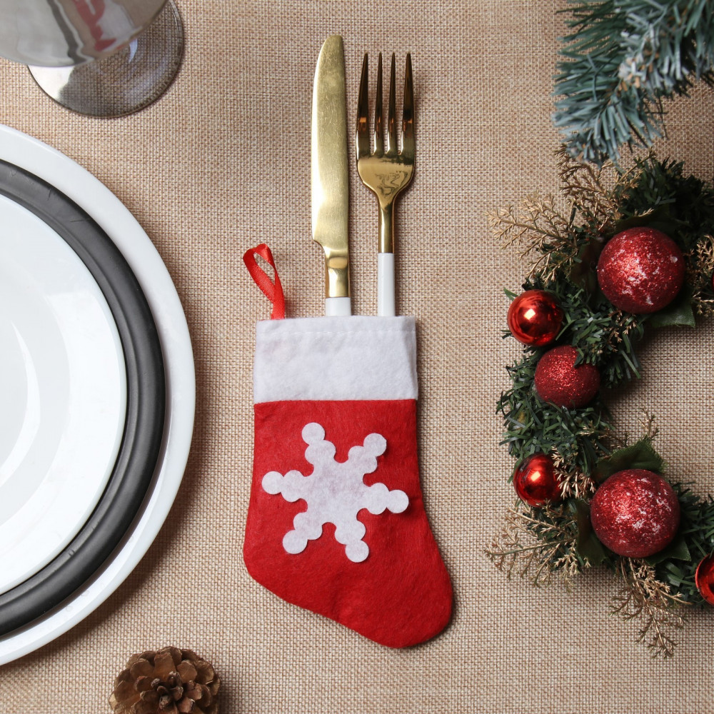 Конверт для столовых предметов «Рождественский носок» | Доляна