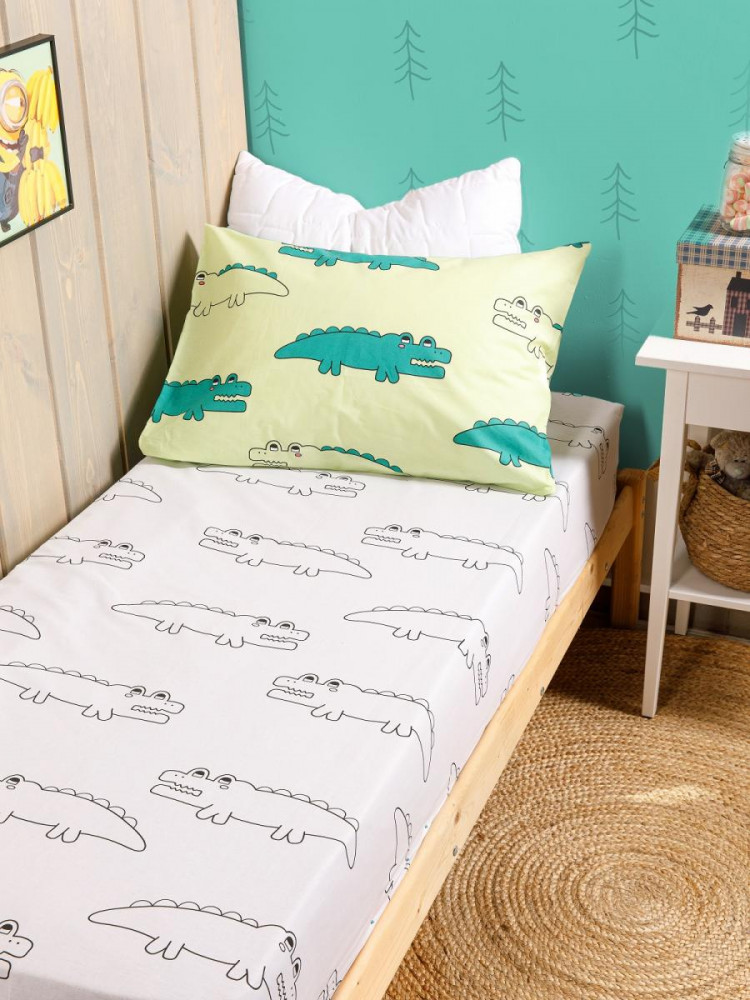 Простыня на резинке «Крокодилы» | Wake me Wake