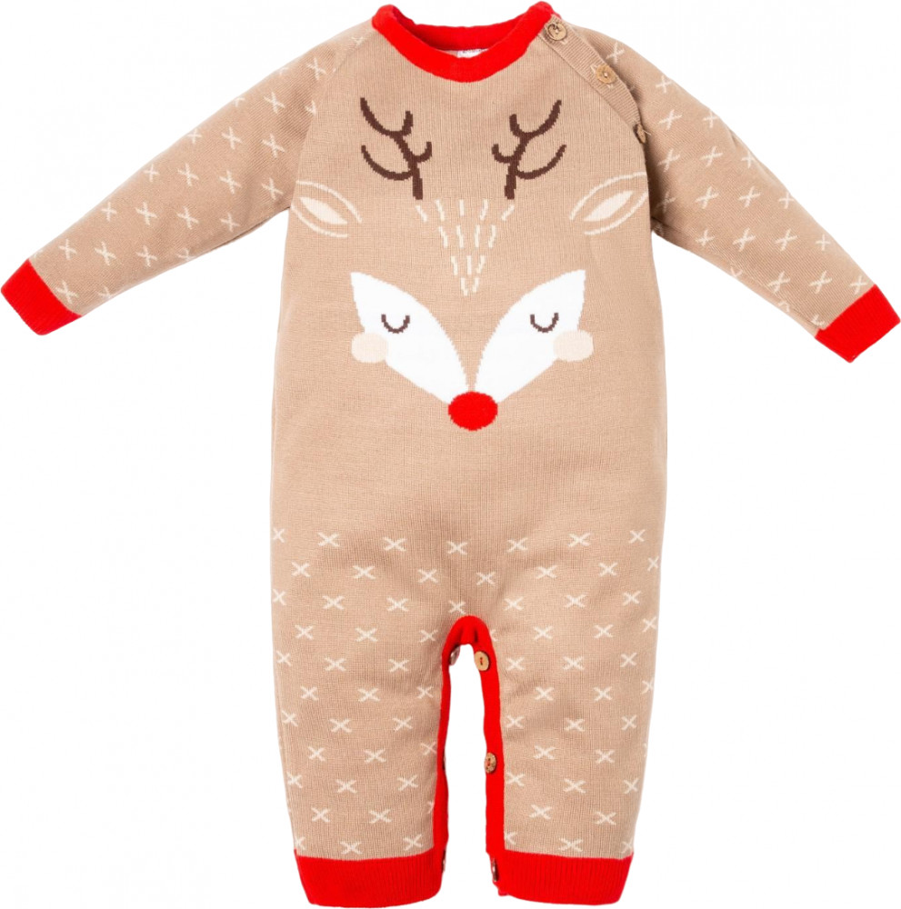 Комбинезон детский «X-mas» | Новогодние вязаные вещи | Крошка Я