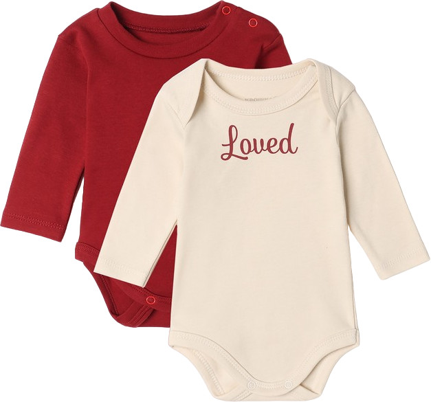 Комплект боди для девочек «Loved» | Cherry Red | Крошка Я