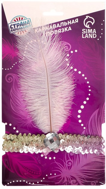 Повязка на голову с пером | Страна Карнавалия