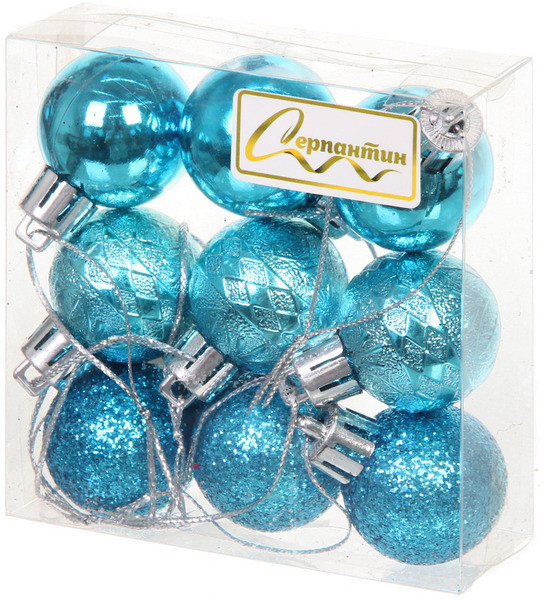 Набор шаров ёлочных «Микс фактур» | Серпантин