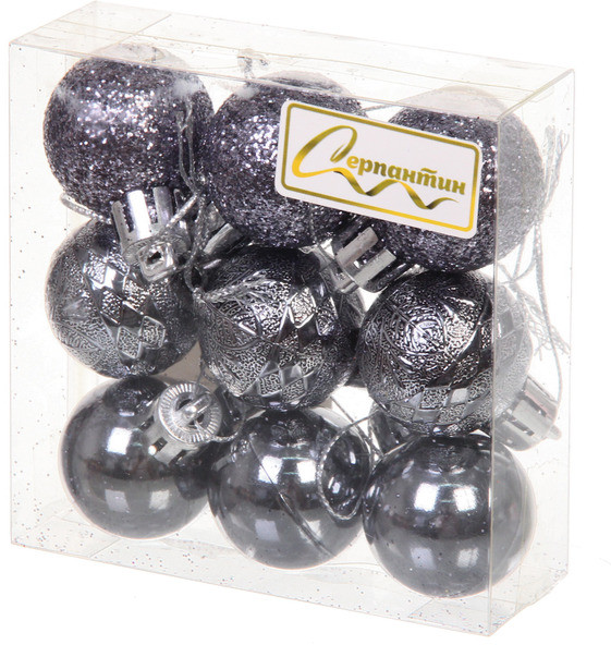 Набор шаров ёлочных «Микс фактур» | Серпантин